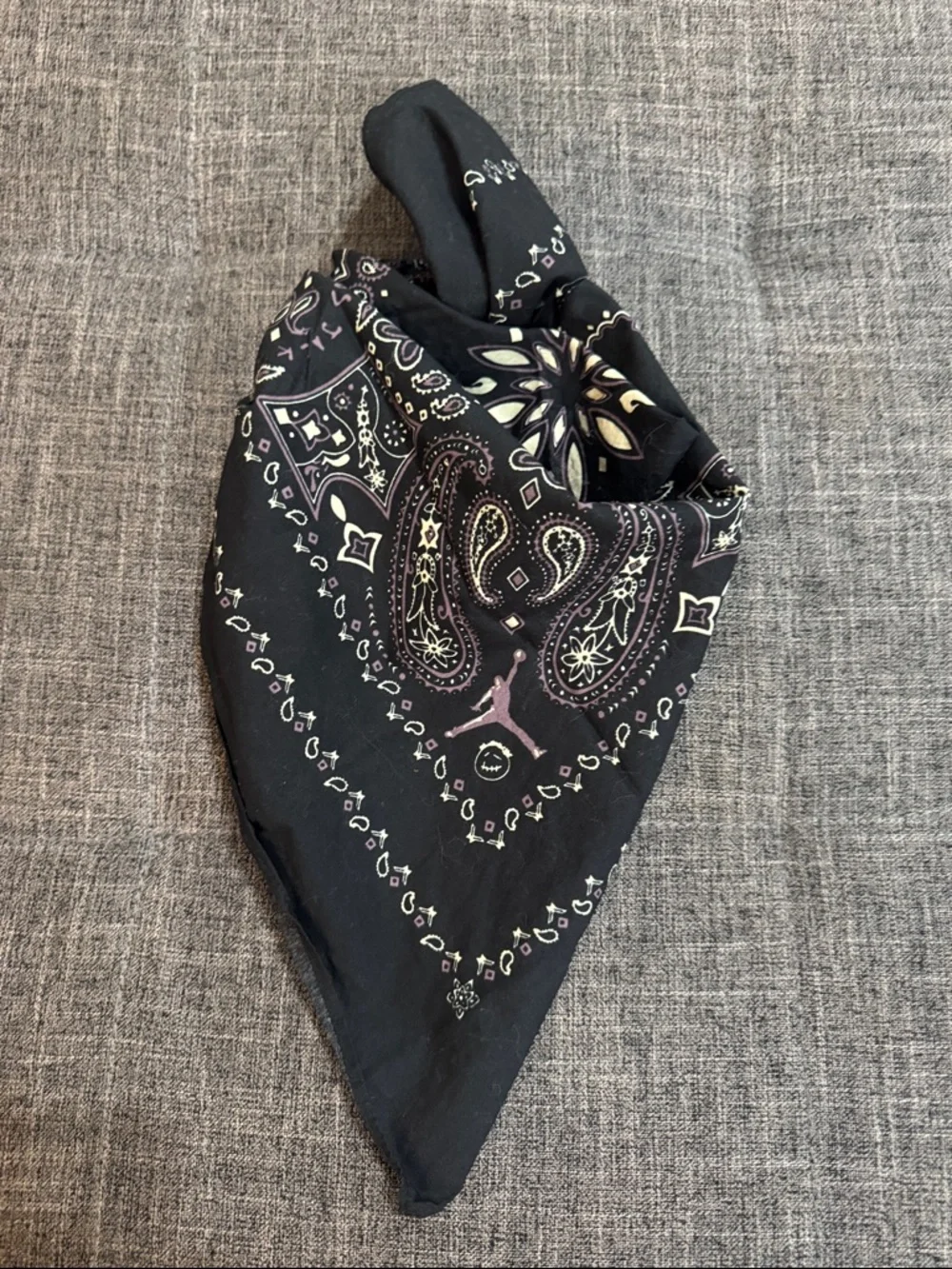 Cactus Jack Travis Scott Jordan Style Bandana Black Paisley 24x24